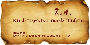 Királyfalvi Aurélián névjegykártya